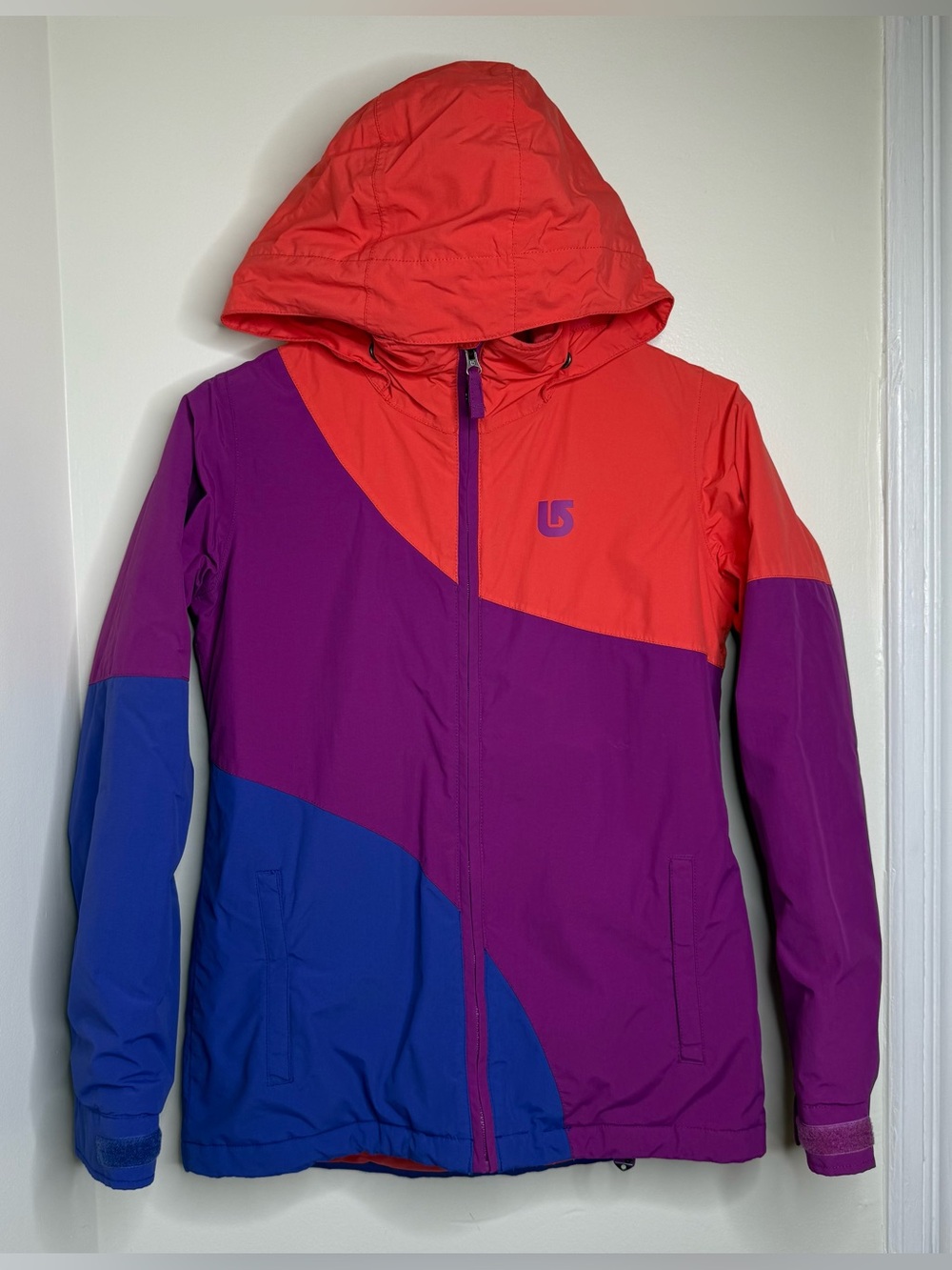 Burton Hart 2L Snowboard Ski Jacket Wave Colorblock Girls Size Large 14/16